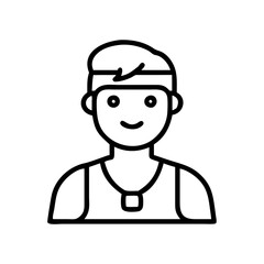 male athlete icon icon, men’s day line art, men’s icon - simple black line art icon of male athlete icon, for men’s day celebrations. men’s vector art.