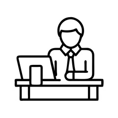 man at work icon icon, men&rsquo;s day line art, men&rsquo;s icon - simple black line art icon of man at work icon, for men&rsquo;s day celebrations. men&rsquo;s vector art.