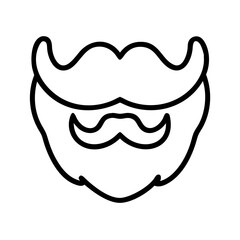 beard icon icon, men’s day line art, men’s icon - simple black line art icon of beard icon, for men’s day celebrations. men’s vector art.