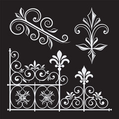 Decorative Elegant Floral Ornament Vector Set