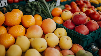 A colorful array of fresh fruits and vegetables.