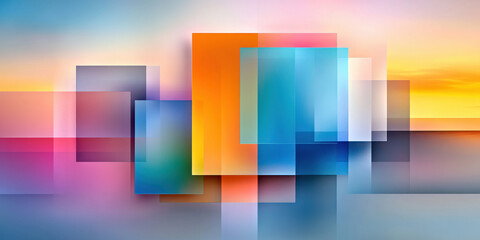 Obraz premium Colorful Abstract Overlapping Rectangles with Gradient Background in Modern Digital Art