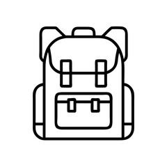 soldier s backpack icon, veterans day icon line art, veterans icon  - simple black line art icon of soldier s backpack, for veterans day celebrations. veterans vector art.