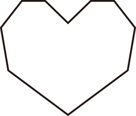 Geometric shape heart outline.
Valentine's Day icon.
Transparent background.