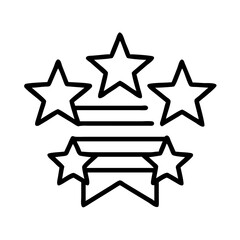 stars and stripes icon, veterans day icon line art, veterans icon  - simple black line art icon of stars and stripes, for veterans day celebrations. veterans vector art.