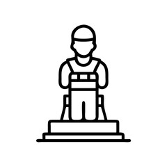 statue of a soldier icon, veterans day icon line art, veterans icon  - simple black line art icon of statue of a soldier, for veterans day celebrations. veterans vector art.
