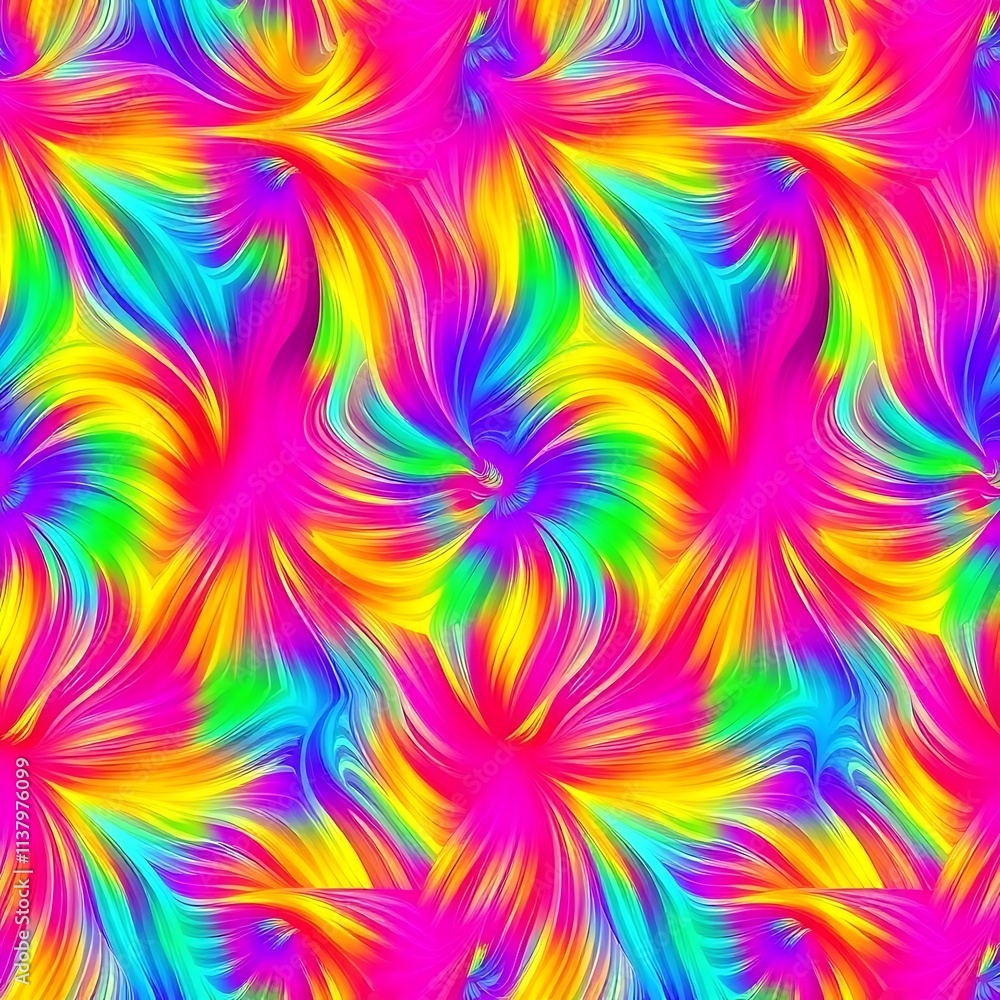 Poster whimsical rainbow swirls: a vibrant and psychedelic pattern of swirling colors, perfect for adding a