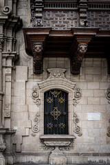 Windows on Lima Cathedral showcasing stunning colonial architectural details Peru