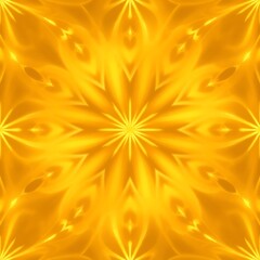 Golden Mandala: A hypnotic kaleidoscope of golden hues forming a symmetrical and captivating mandala design. perfect for backgrounds, wallpapers, and spiritual artwork. 