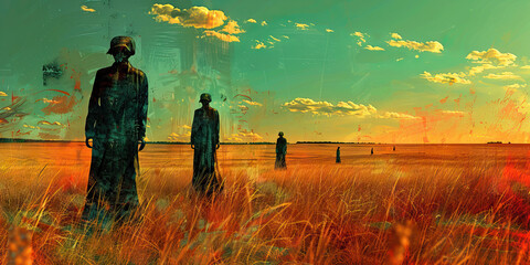 Four Figures in a Field