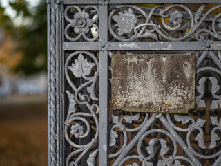the old wooden board on the fence