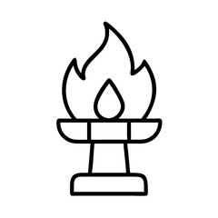 flame of remembrance icon, remembrance day line art, remembrance icon - simple black line art icon of flame of remembrance, for topic celebrations. topic vector art.