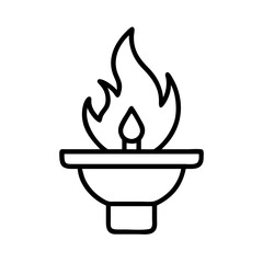 flame of remembrance icon, remembrance day line art, remembrance icon - simple black line art icon of flame of remembrance, for topic celebrations. topic vector art.