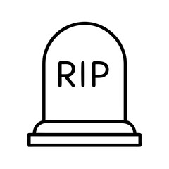 tombstone with rip text icon, remembrance day line art, remembrance icon - simple black line art icon of tombstone with rip text, for topic celebrations. topic vector art.