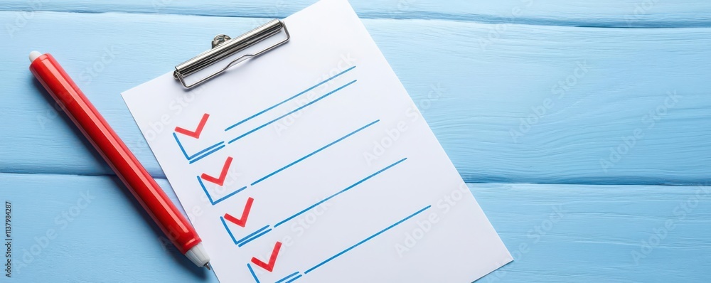Poster law restriction concept. a close-up of a compliance checklist ensuring the lawful application of aut