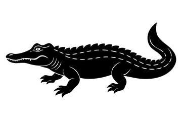 Obraz premium Alligator Silhouette vector illustration