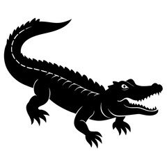 Alligator Silhouette  vector illustration