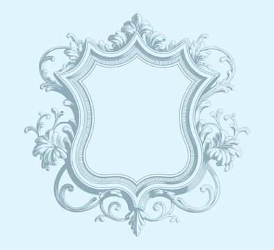 Floral Wedding monogram crest design. Vintage wedding monogram design. Wedding initial.
