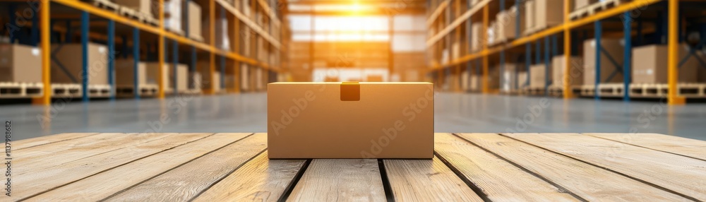 Poster consumer trends concept. a warehouse using ai to optimize inventory for demand-driven e-commerce ord