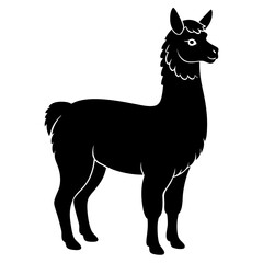 Fototapeta premium Alpaca Silhouette vector illustration