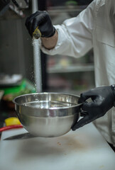 cooking in the restaurant kitchen