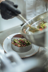 cooking in the restaurant kitchen
