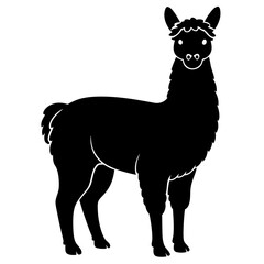 Fototapeta premium Alpaca Silhouette vector illustration