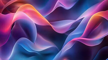 Obraz premium Abstract Purple, Pink, and Blue Wave Pattern Digital Art