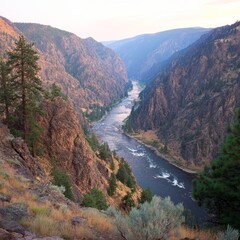 Serene River Gorge A Breathtaking Canyon Vista