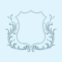 Floral Wedding monogram crest design. Vintage wedding monogram design. Wedding initial.