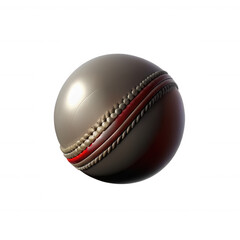 A realistic 3D render of a cricket ball showcasing intricate details like stitching and shine, suitable for sports graphics.