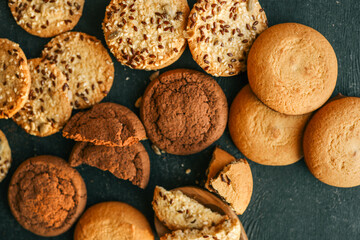 Assortment of different homemade cookies, advertising