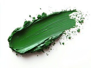 Vibrant Green Paint Swatch on White Background