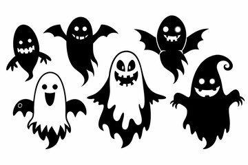 set of Halloween ghosts