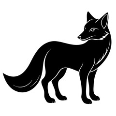 Arctic Fox Silhouette  vector illustration
