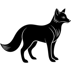 Arctic Fox Silhouette  vector illustration