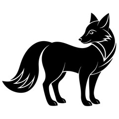 Arctic Fox Silhouette  vector illustration