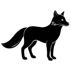 Arctic Fox Silhouette  vector illustration
