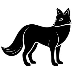 Arctic Fox Silhouette  vector illustration