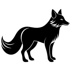 Arctic Fox Silhouette  vector illustration