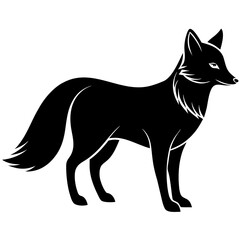 Arctic Fox Silhouette  vector illustration