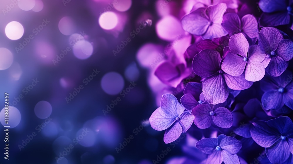 Wall mural a vibrant black-to-purple gradient background with soft bokeh effects, creating a dreamy and etherea