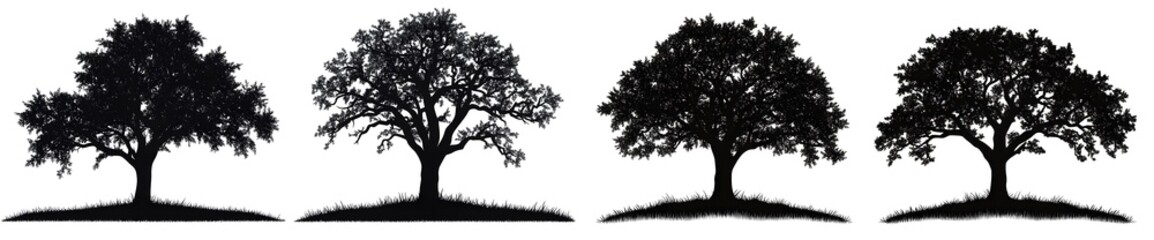 Fototapeta premium 2D silhouette trees illustration on a white background representing nature simplicity AI generated
