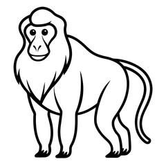 Baboon Silhouette  vector illustration