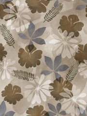 Brushstroke flower and watercolor Flowers illustration allover flower pattern	