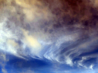 Thundery Abstract Stormy Cloudy Blue and Grey Skyscape Sky with large Clouds