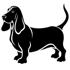 Basset Hound Silhouette  vector illustration