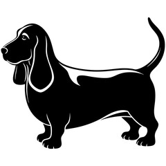 Basset Hound Silhouette  vector illustration