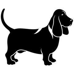 Basset Hound Silhouette  vector illustration