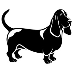 Basset Hound Silhouette  vector illustration